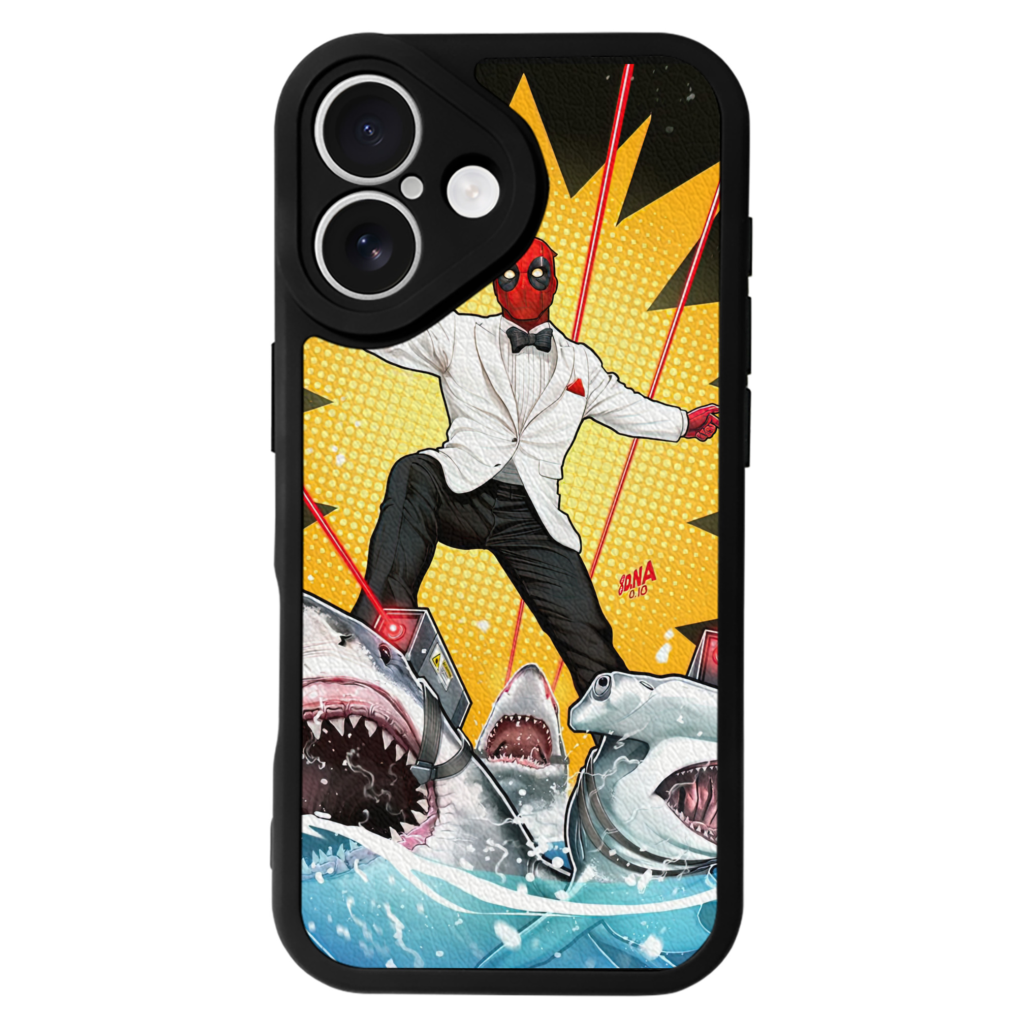 （画像用） Deadpool デッドプール 【iPhone 16シリーズ対応】シリコンスマホケース（レザー調） 材質：シリコン